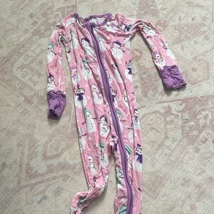 Little Sleepies Purple and Pink Snowman Footie